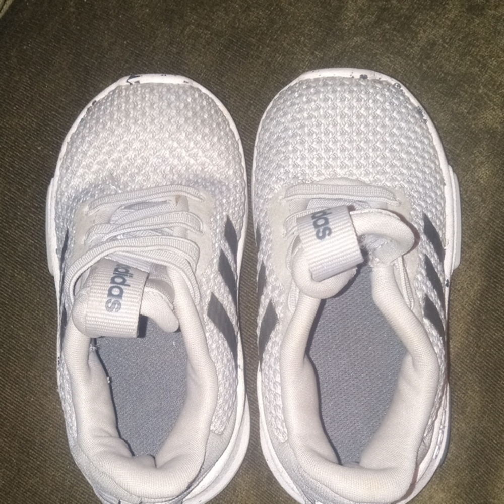 Adidas Kids' Gray and White Sneakers